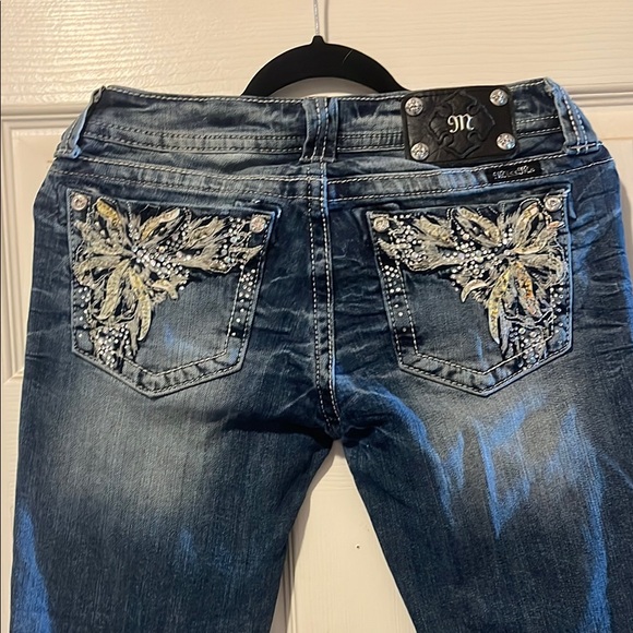 Miss Me Blue Skinny Jeans with Distressed Details - Picture 3 of 13